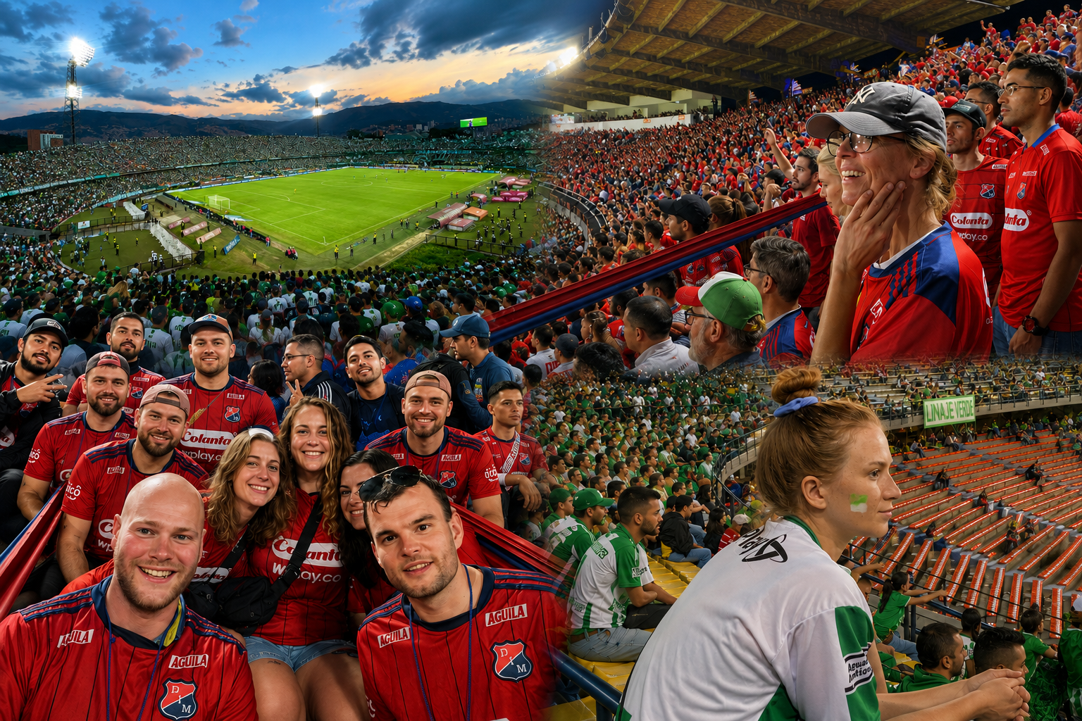 Fans von Independiente Medellín und Atlético Nacional im Estadio Atanasio Girardot