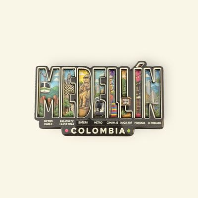 Imán Souvenir Medellín - Letras Ilustradas