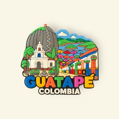 Imán Souvenir Guatapé - El Peñón y Pueblo Colorido